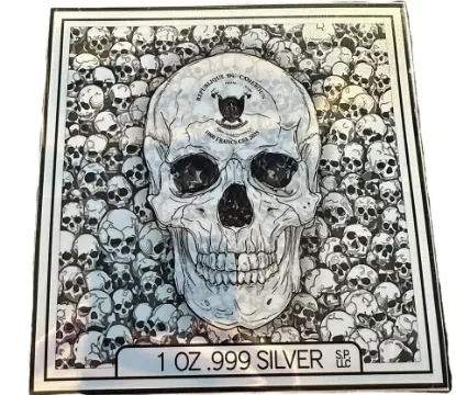 Picture of 2025 Silver Pours Skull Series 'Angels of Death' 1 oz Silver Card with Coa