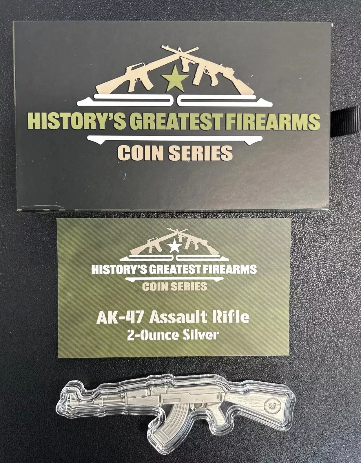 Picture of 2024 History's Greatest Firearms Series AK-47 Rifle 2 oz Antique Silver Coin