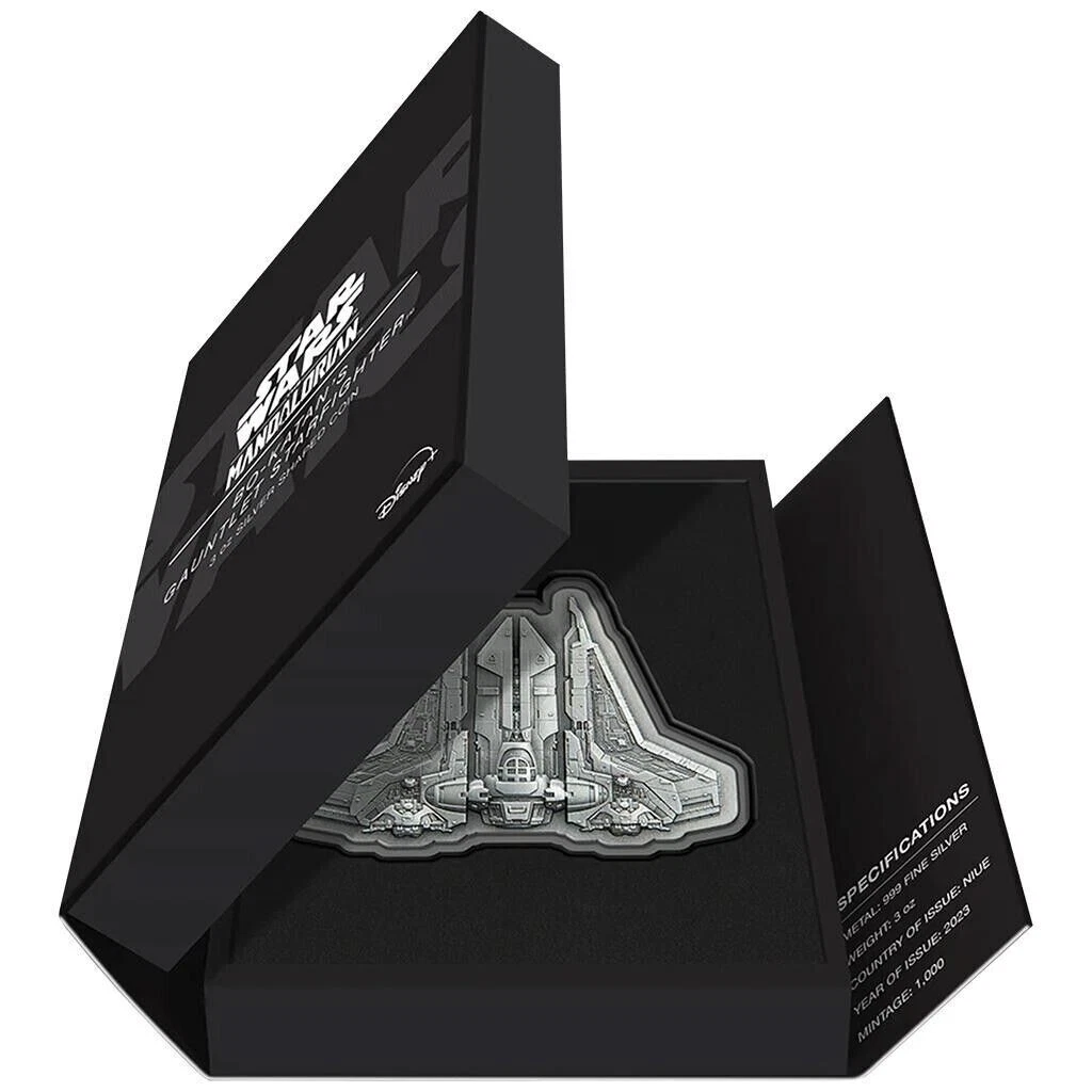 Picture of 2023 Niue Star Wars Mandalorian Bo-Katan's Gauntlet Starfighter 3 oz Silver Coin