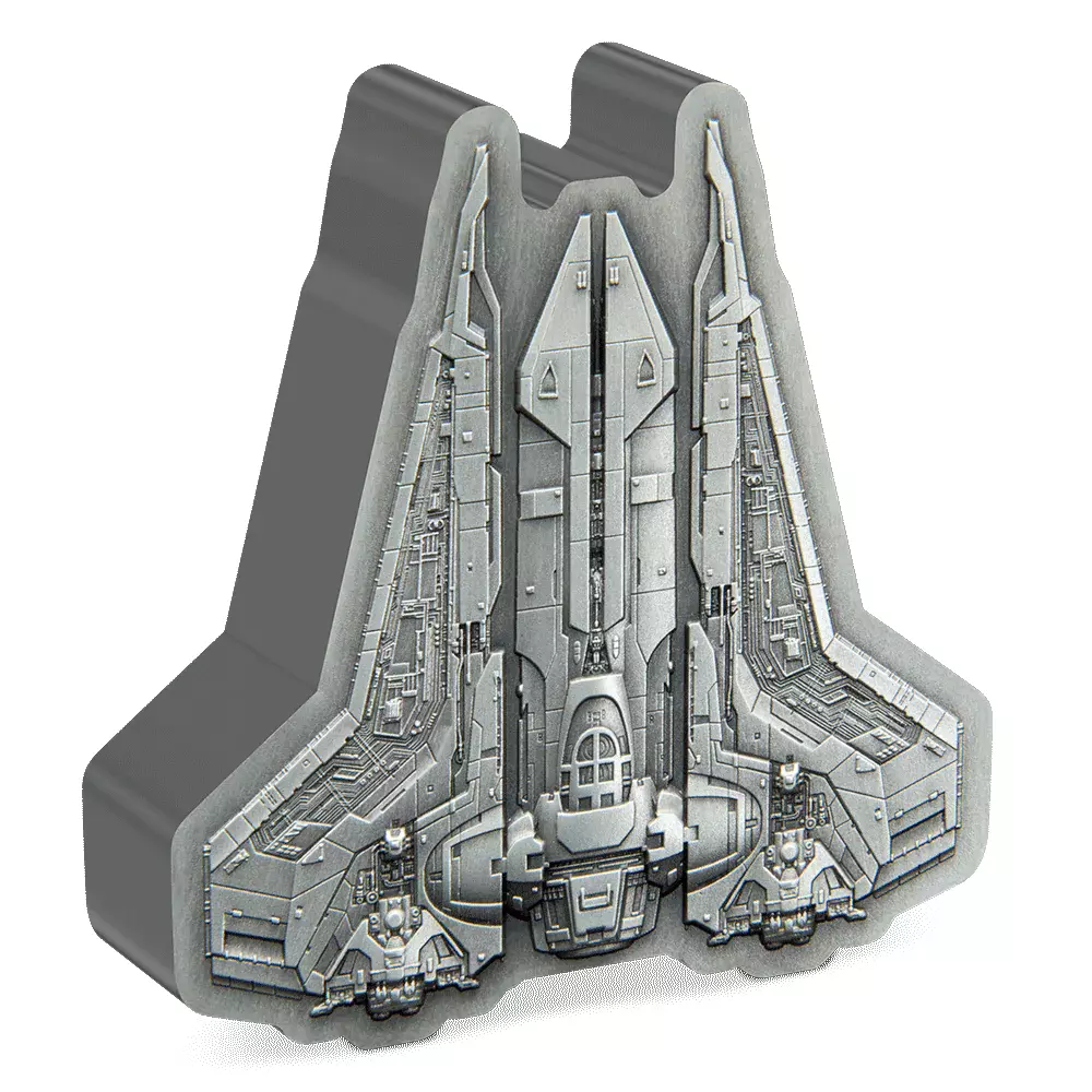 Picture of 2023 Niue Star Wars Mandalorian Bo-Katan's Gauntlet Starfighter 3 oz Silver Coin