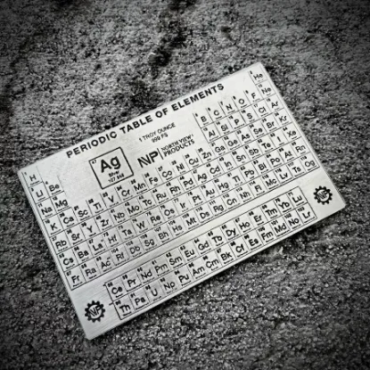Picture of North View Products (NVP) Periodic Table of Elements Antique Finish 1 oz Silver Card