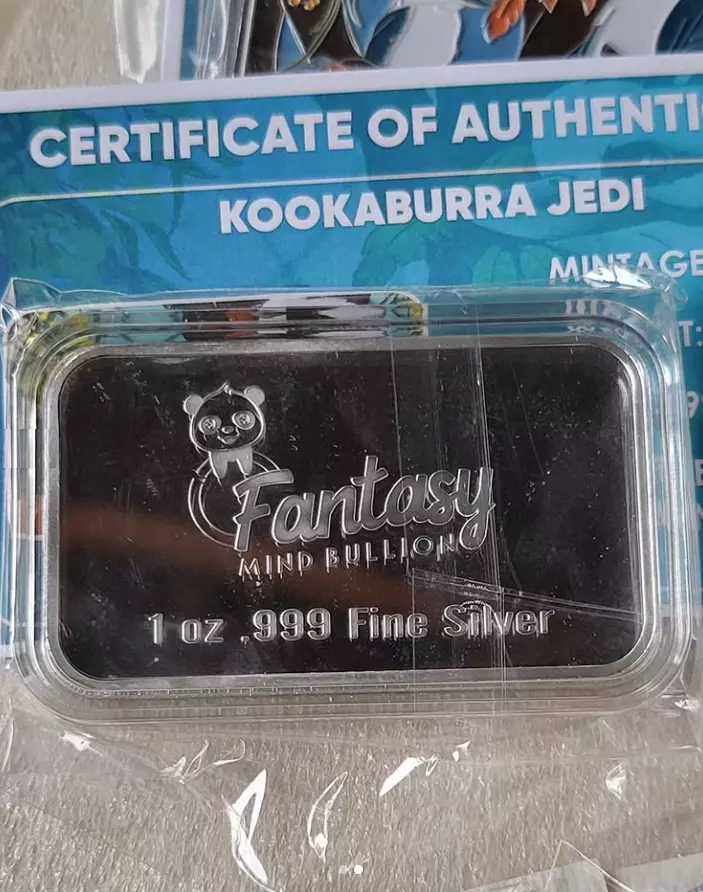 Picture of Fantasy Mind Bullion Kookaburra Jedi 1 oz Colorized Silver Bar - In Capsule