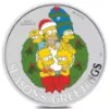 Picture of 2022 Perth Mint Simpsons Season's Greetings 1 oz Colorized Silver Coin - In Card