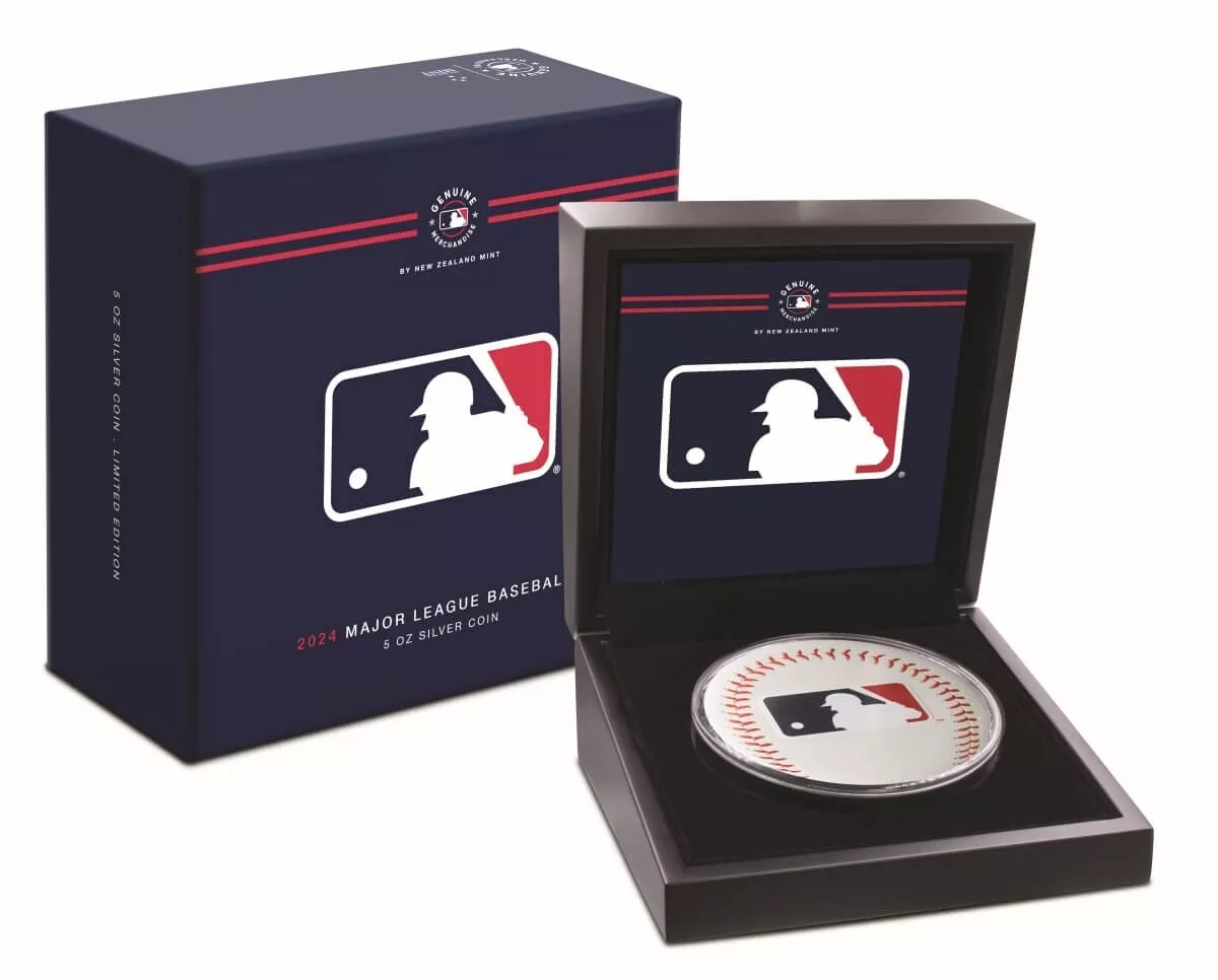 Picture of 2024 Niue Major League Baseball (Mlb) Logo 5 oz Colorized Silver Coin (Box/Coa)