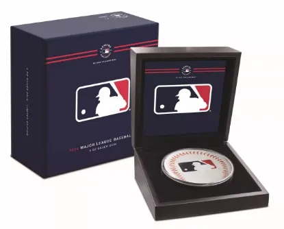 Picture of 2024 Niue Major League Baseball (Mlb) Logo 5 oz Colorized Silver Coin (Box/Coa)