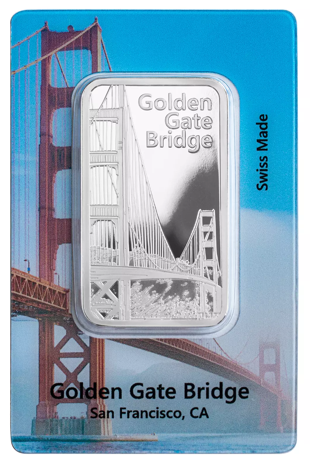 Picture of Pamp Historical Landmark - San Francisco Golden Gate Bridge 1 oz Silver Bar