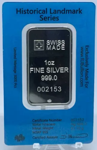 Picture of Pamp Historical Landmark - San Francisco Golden Gate Bridge 1 oz Silver Bar