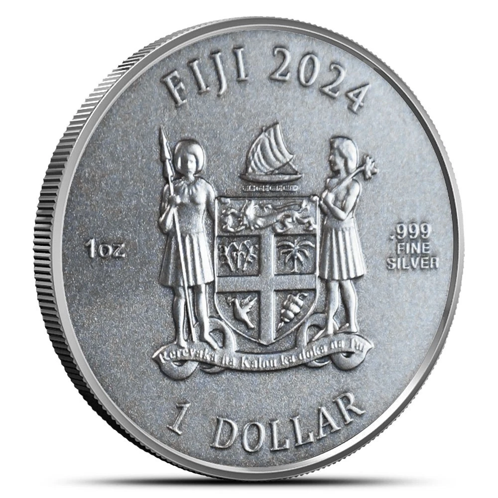 Picture of 2024 Year of the Dragon 3D Ultra High Relief 1 oz Antique Silver Coin