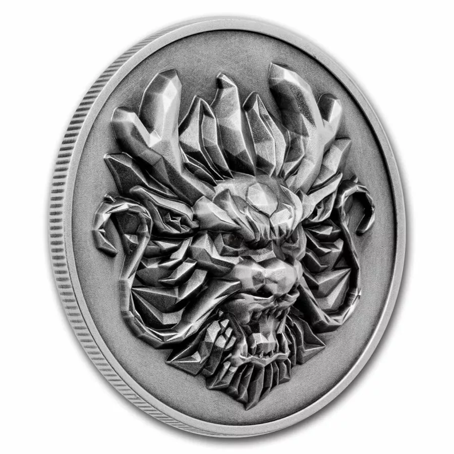 Picture of 2024 Year of the Dragon 3D Ultra High Relief 1 oz Antique Silver Coin