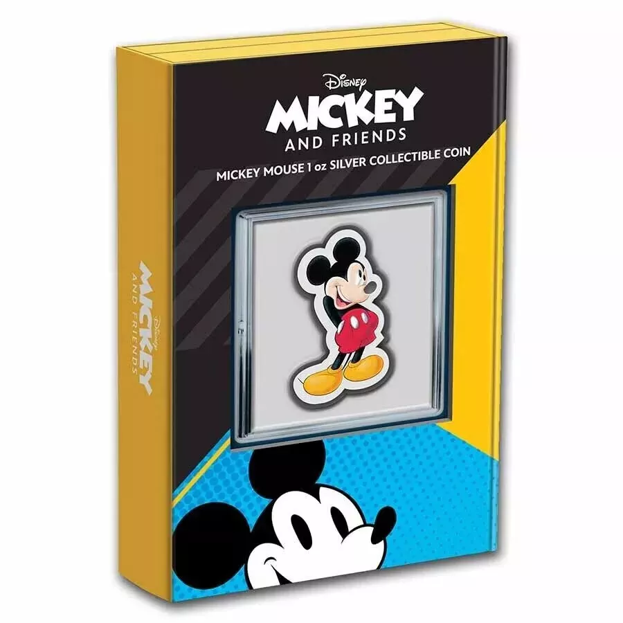 Picture of 2021 New Zealand Mint Disney Mickey Mouse Shaped 1 oz Colorized Silver Coin