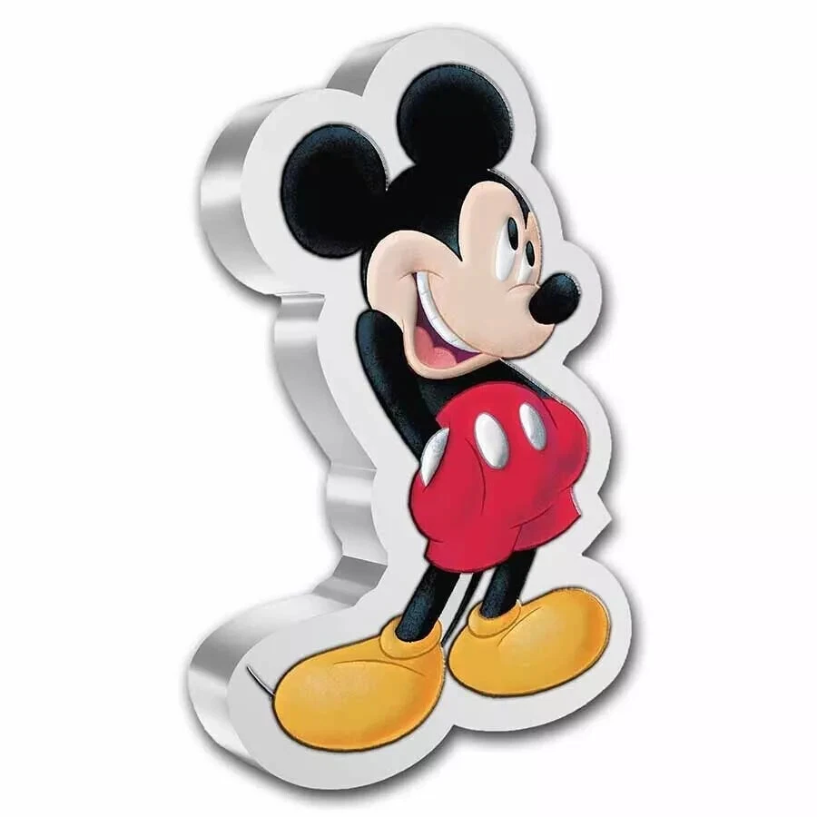 Picture of 2021 New Zealand Mint Disney Mickey Mouse Shaped 1 oz Colorized Silver Coin