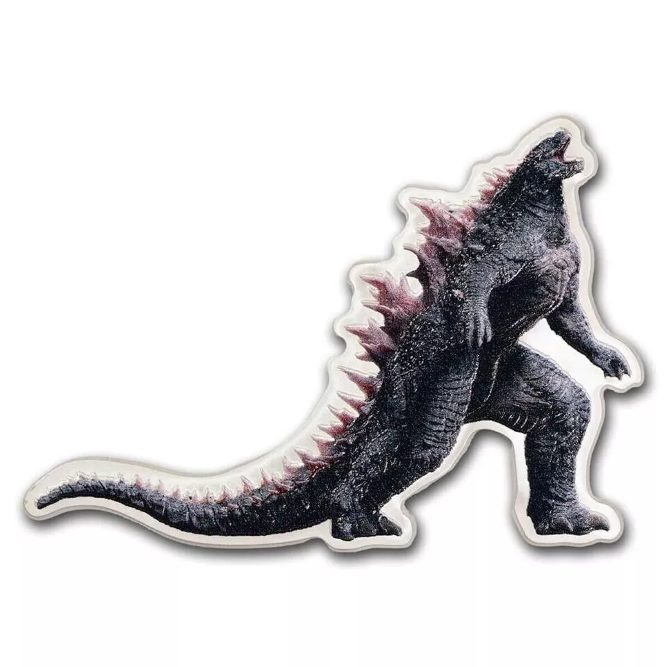 Picture of 2024 New Empire Monsterverse Godzilla Shaped 1 oz Colorized Proof Silver Coin
