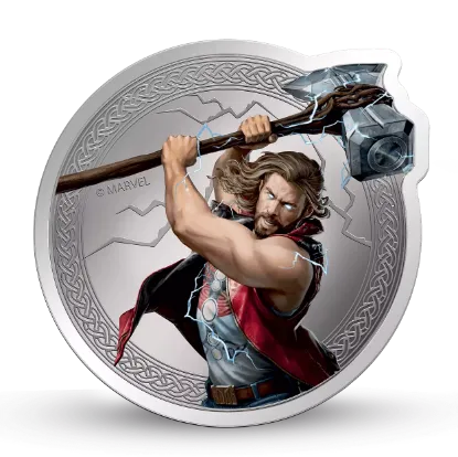 Picture of Pamp MMTC Marvel Thor 1 oz Colorized Silver Coin (Capsule, Box, COA)
