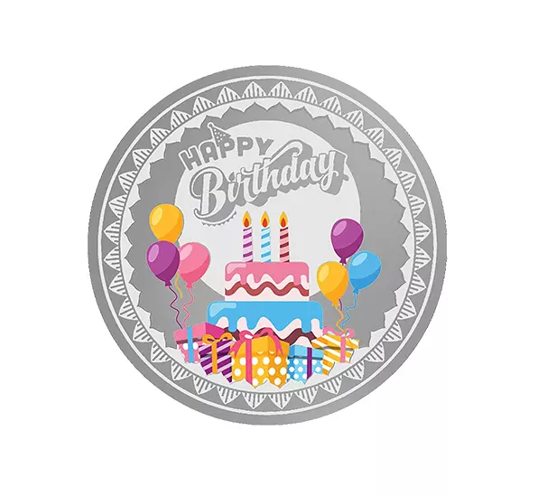 Picture of Pamp MMTC Happy Birthday Gift Box - 20 Gram Colorized Silver Coin - Orange Box