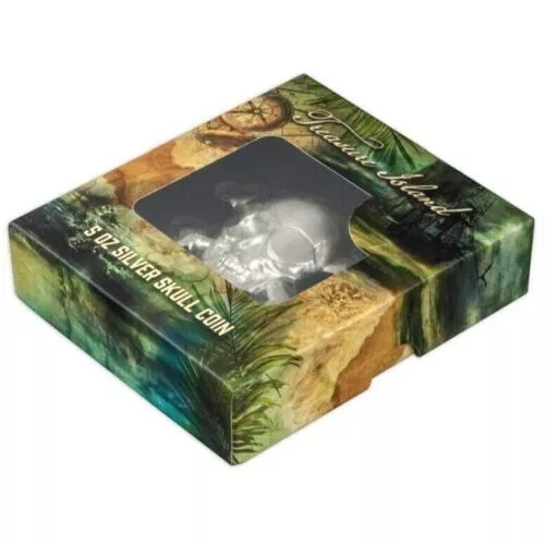 Picture of 2022 Treasure Island Pirate Skull & Cross Bones 5 oz Silver Coin - In Capsule