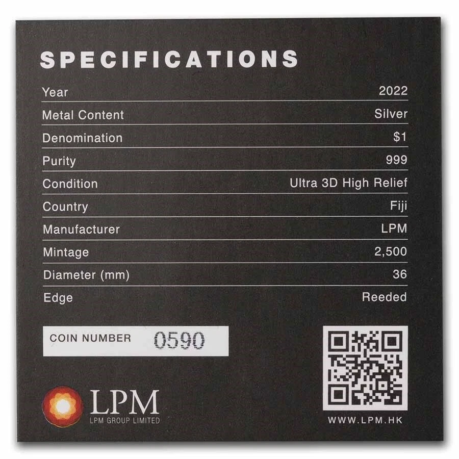 Picture of 2022 Ultra High Reflief Low-Poly 3D Panda 1 oz Silver Coin