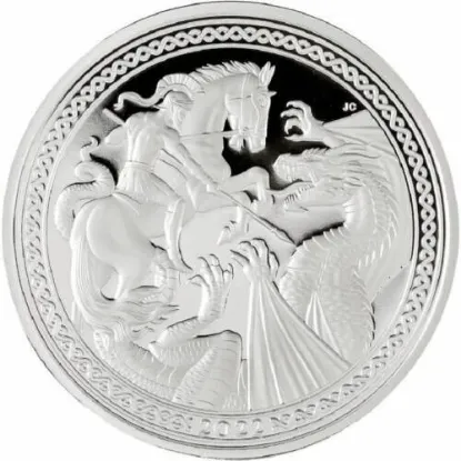 Picture of 2022 Commonwealth Mint Modern Masters: St. George & The Dragon Proof 5 oz Silver