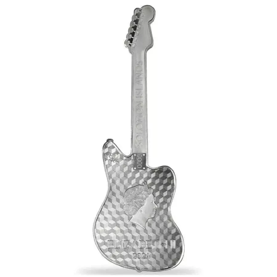 Picture of 2024 Pamp Suisse Fender Jaguar Guitar Shaped 1 oz Reverse Proof Silver Coin