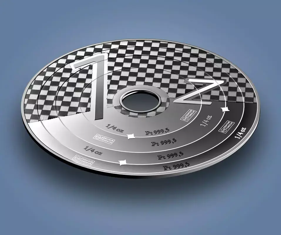 Picture of Valcambi Armillary 1 oz Platinum Combibar (4 x 1/4 oz) - Hard Assay