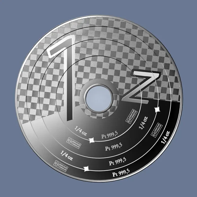 Picture of Valcambi Armillary 1 oz Platinum Combibar (4 x 1/4 oz) - Hard Assay