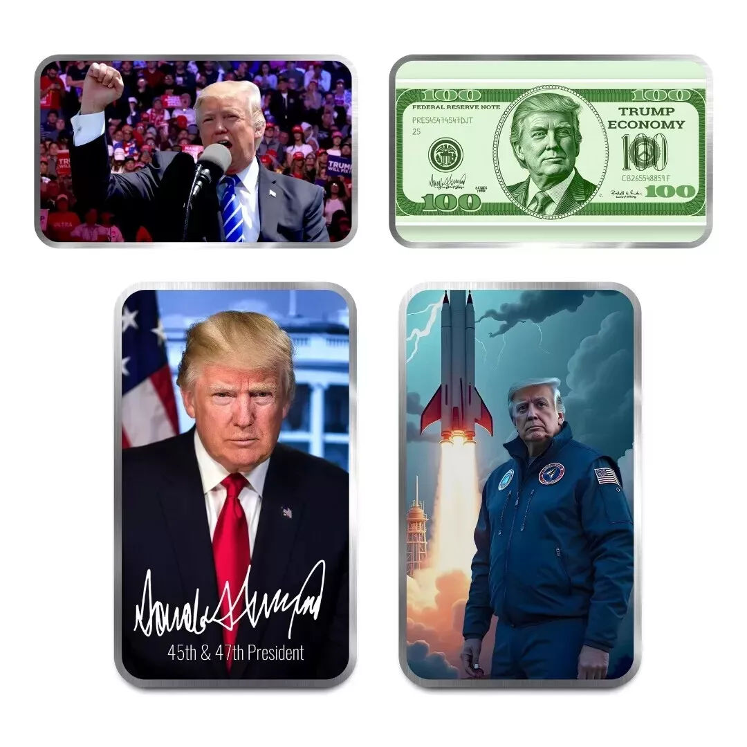 Picture of (Lot of 4) 2024 Donald Trump Victory 1 oz Colorized Silver Bar - Matching Serial