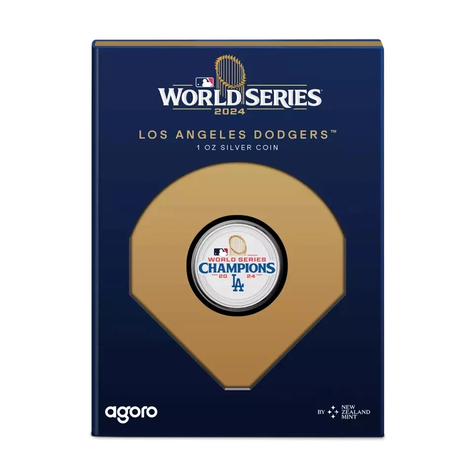Picture of 2024 Agoro Major League Baseball MLB LA Dodgers World Series 1 oz Silver Coin