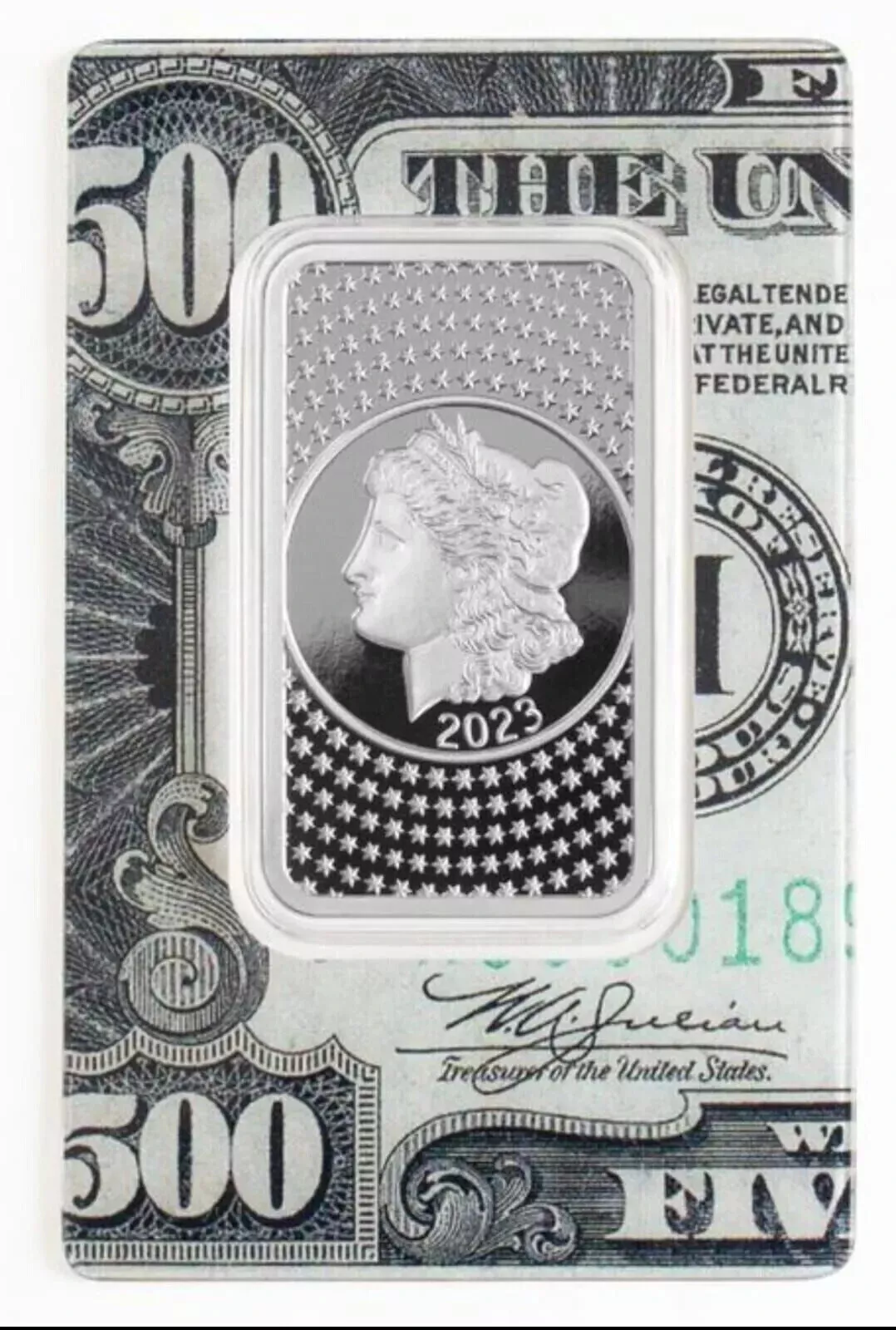 Picture of (Box of 25) 50 Gram Silver 2023 Pamp Suisse Morgan Tribute Bar - In Assay