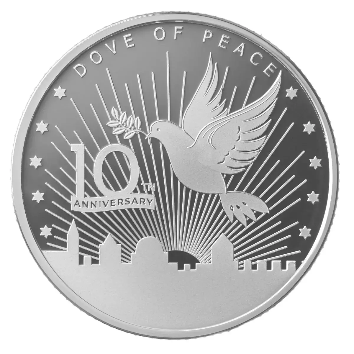 Picture of 2024 Holy Land Mint Dove of Peace 10th Anniversary 1 oz Silver Coin - In Capsule
