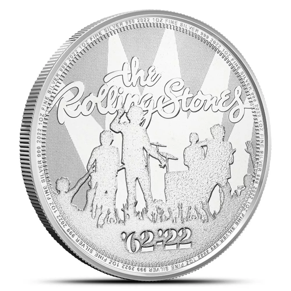 Picture of 2022 Royal Mint Rolling Stones Music Legends 1 oz Silver Coin - In Mint Capsule