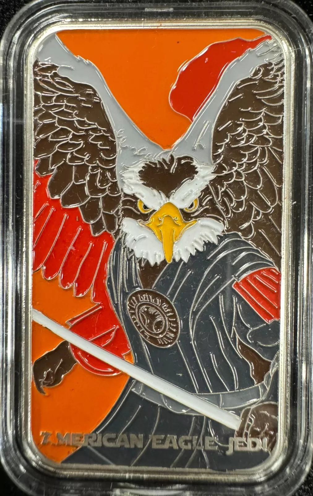 Picture of 2024 Fantasy Mind Bullion American Eagle Jedi 1 oz Colorized Silver Bar - In Cap
