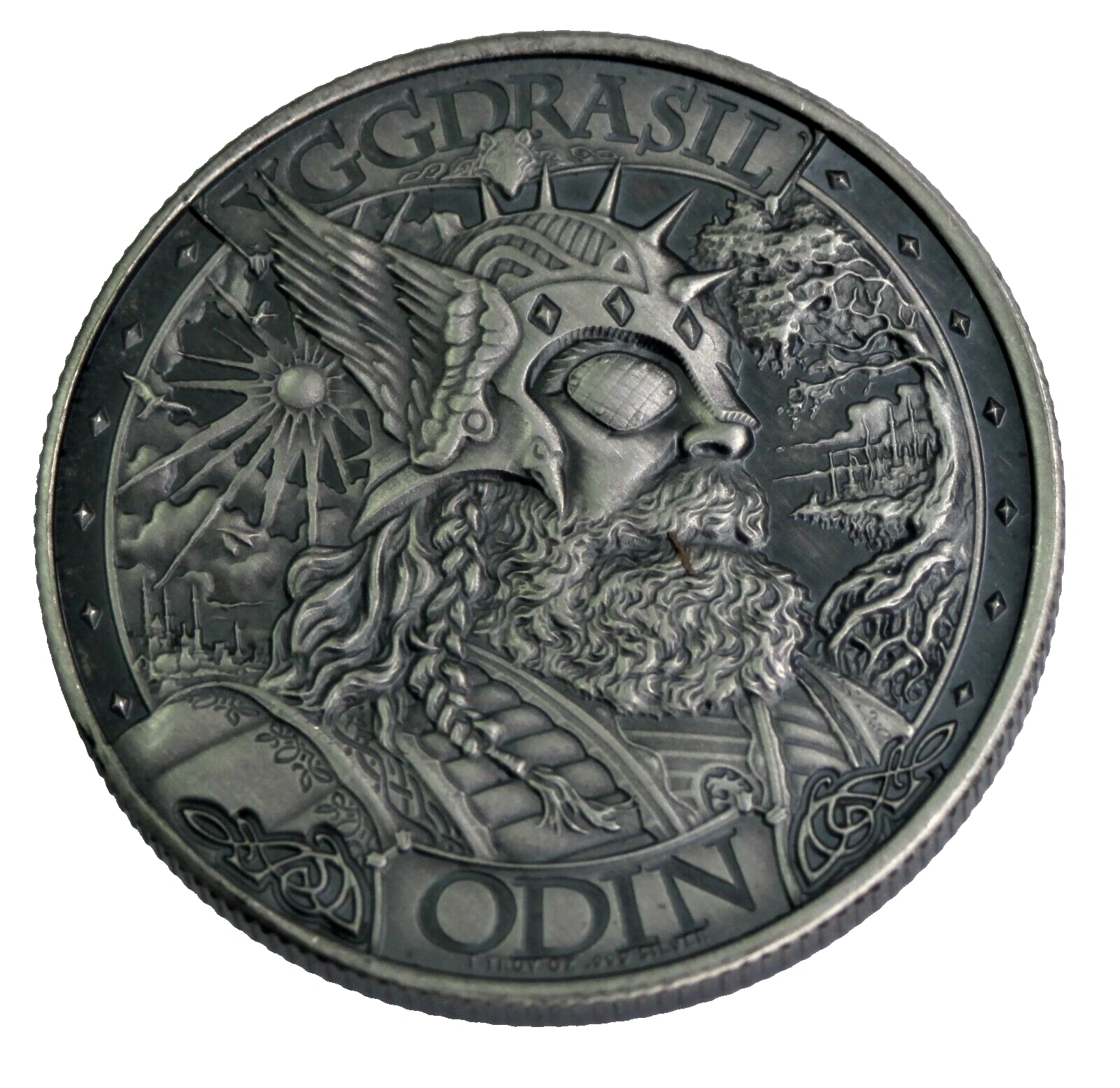Picture of Mason Mint Odin Crossing Bifrost Asgard 1 oz Antique Silver Round