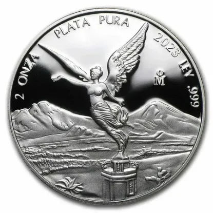 Picture of 2023 Mexico 2 oz Onza Proof Silver Libertad Coin - In Mint Capsule
