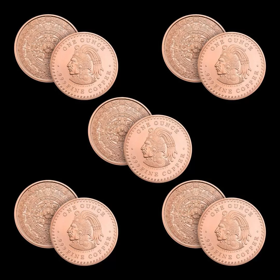 Picture of (Lot of 10) Golden State Mint (GSM) Aztec Mayan Calendar 1 oz Copper Round