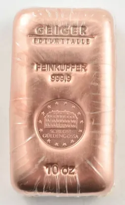 Picture of Geiger Edelmetalle 10 oz Cast Copper Bar - Sealed