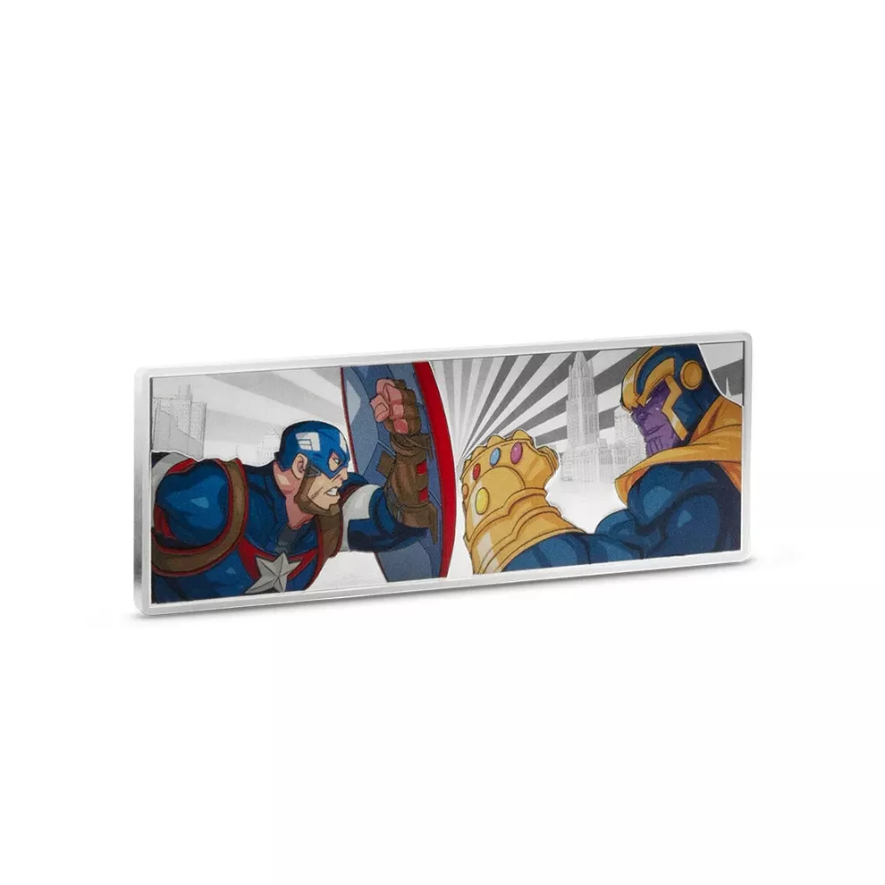 Picture of 2025 Agoro Marvel Avengers Captain America vs. Thanos 3 oz Colorized Silver Coin