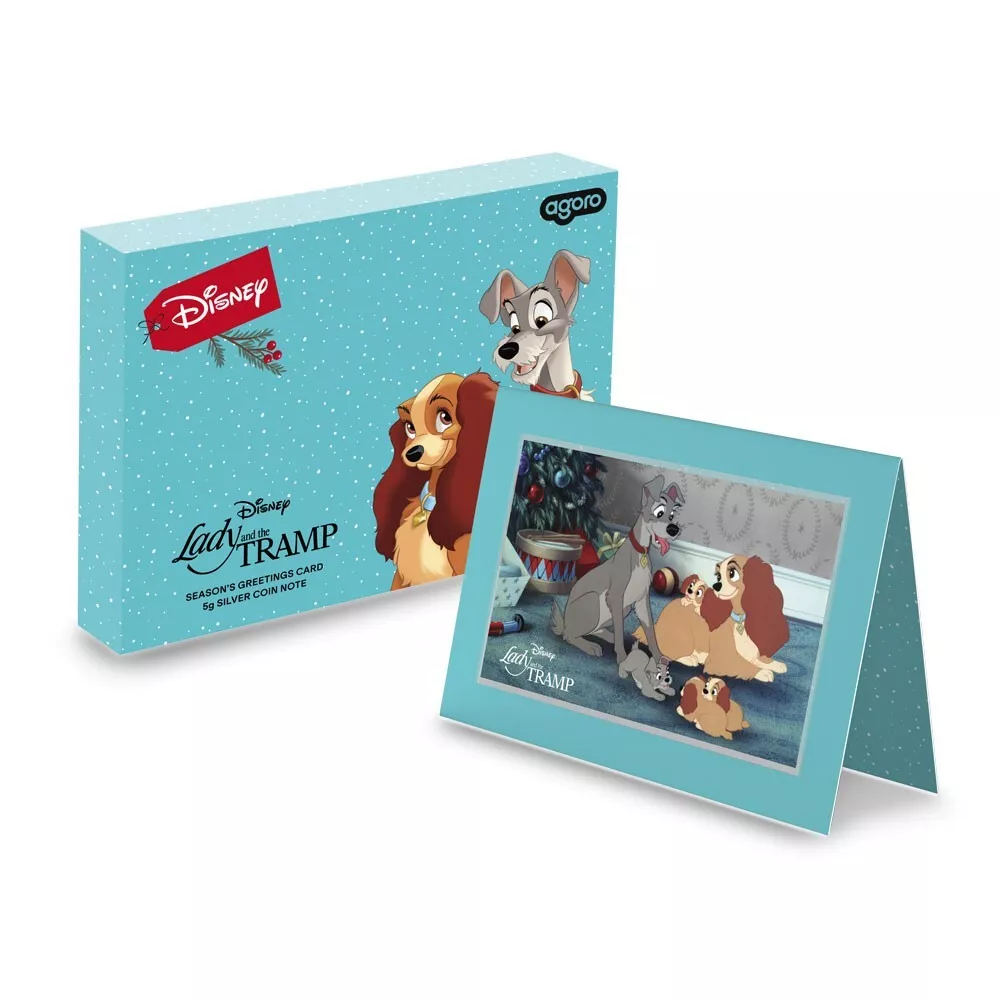 Picture of 2024 New Zealand Mint Disney Lady and the Tramp Holiday 5 Gram Silver Coin Note