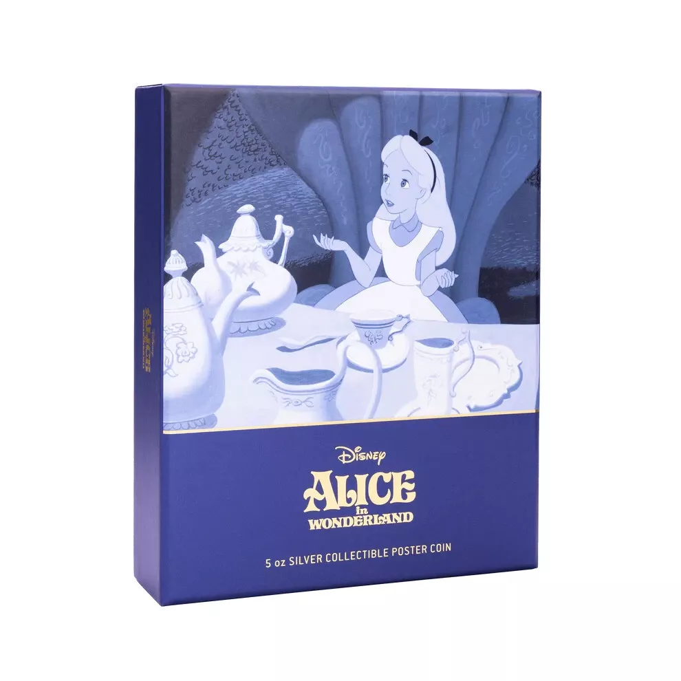 Picture of 2024 Agoro Disney Alice in Wonderland Movie Poster 5 oz Proof Silver Coin
