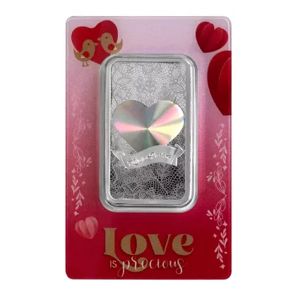 Picture of (lot of 10) 2024 Pamp Love is Precious Holographic 50 Gram Silver Bar - In Assay