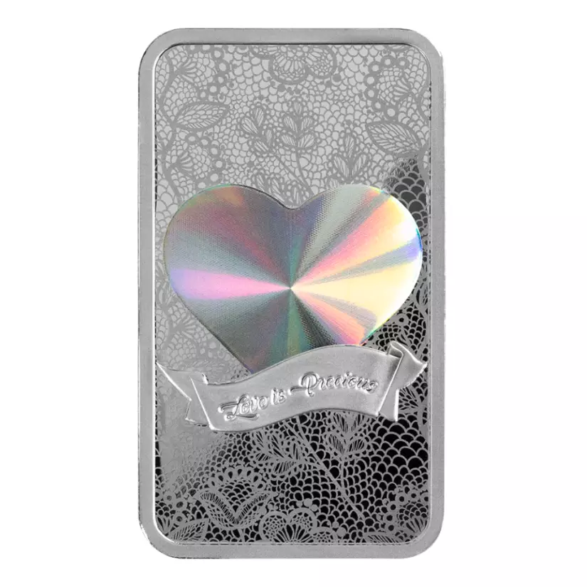 Picture of (lot of 10) 2024 Pamp Love is Precious Holographic 50 Gram Silver Bar - In Assay