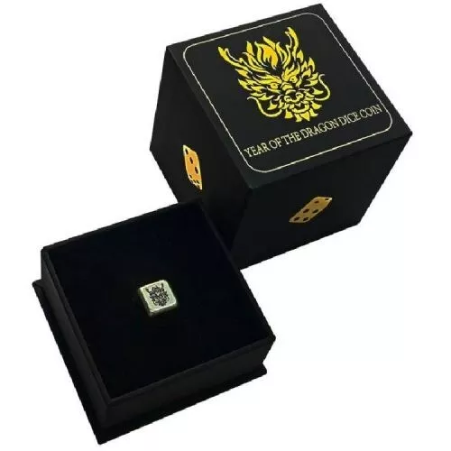 Picture of 2024 Fiji Year of the Dragon Rolling Dice 1 oz Colorized Antique Silver Coin