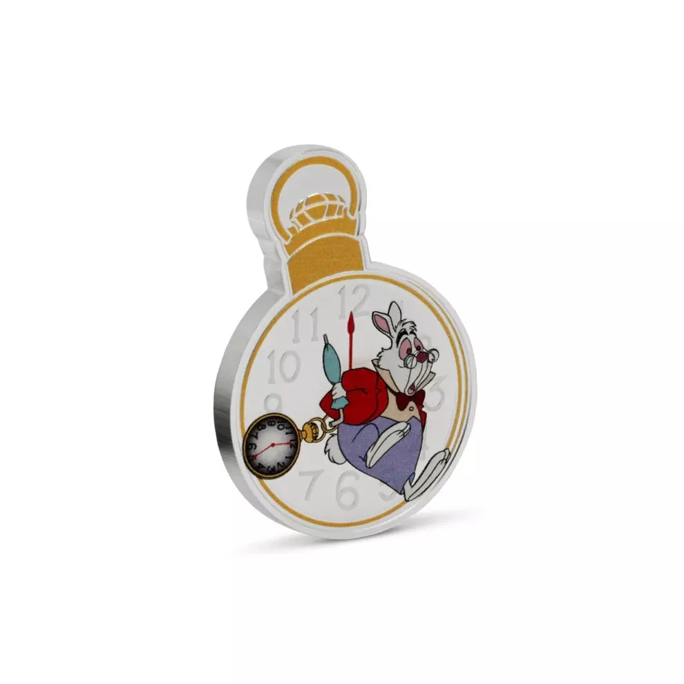 Picture of 2025 Agoro Disney Alice in Wonderland - White Rabbit 2 oz Colorized Silver Coin