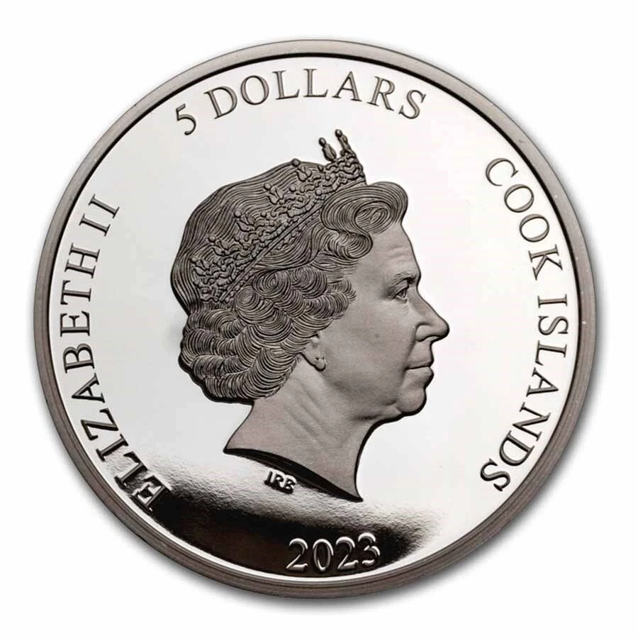 Picture of 2023 CIT Tenham 1 oz High Relief Colorized Silver Coin w/ REAL Meteorite - 30388