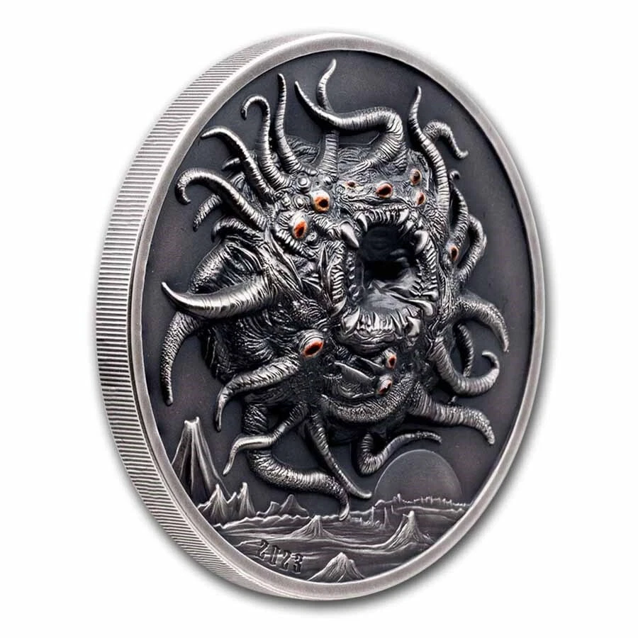 Picture of 2023 CIT H.P. Lovecraft: Azathoth 3 oz High Relief Antique Silver Coin - 30401