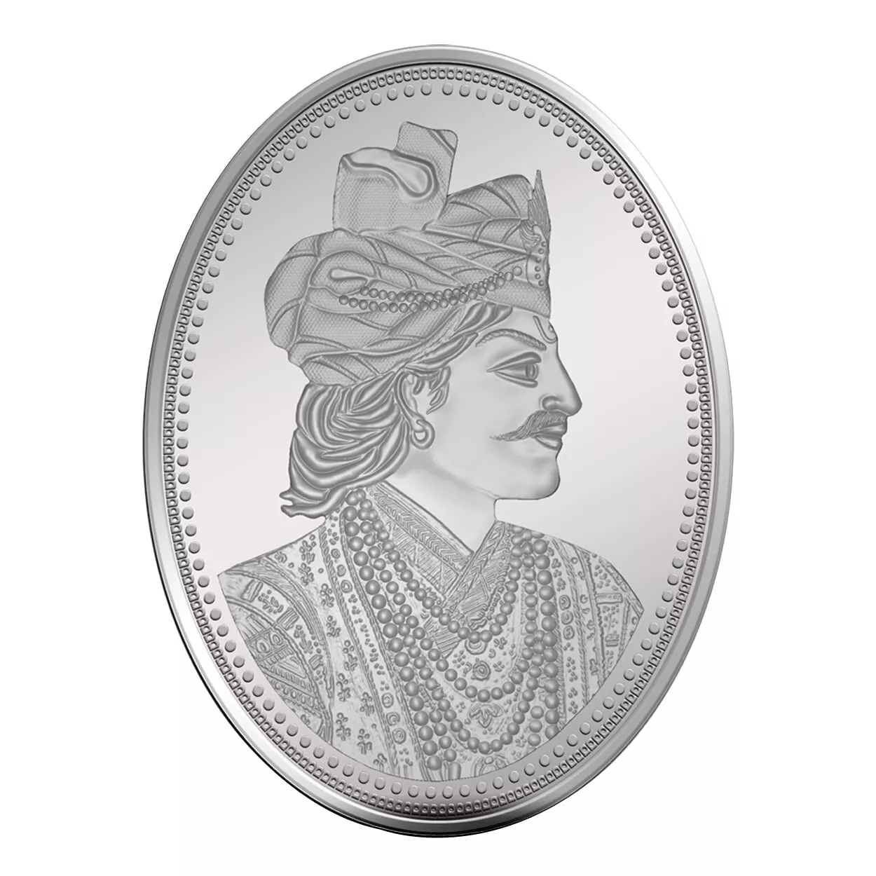 Picture of Pamp MMTC King Oval Shaped 50 Gram Silver Coin - In Card