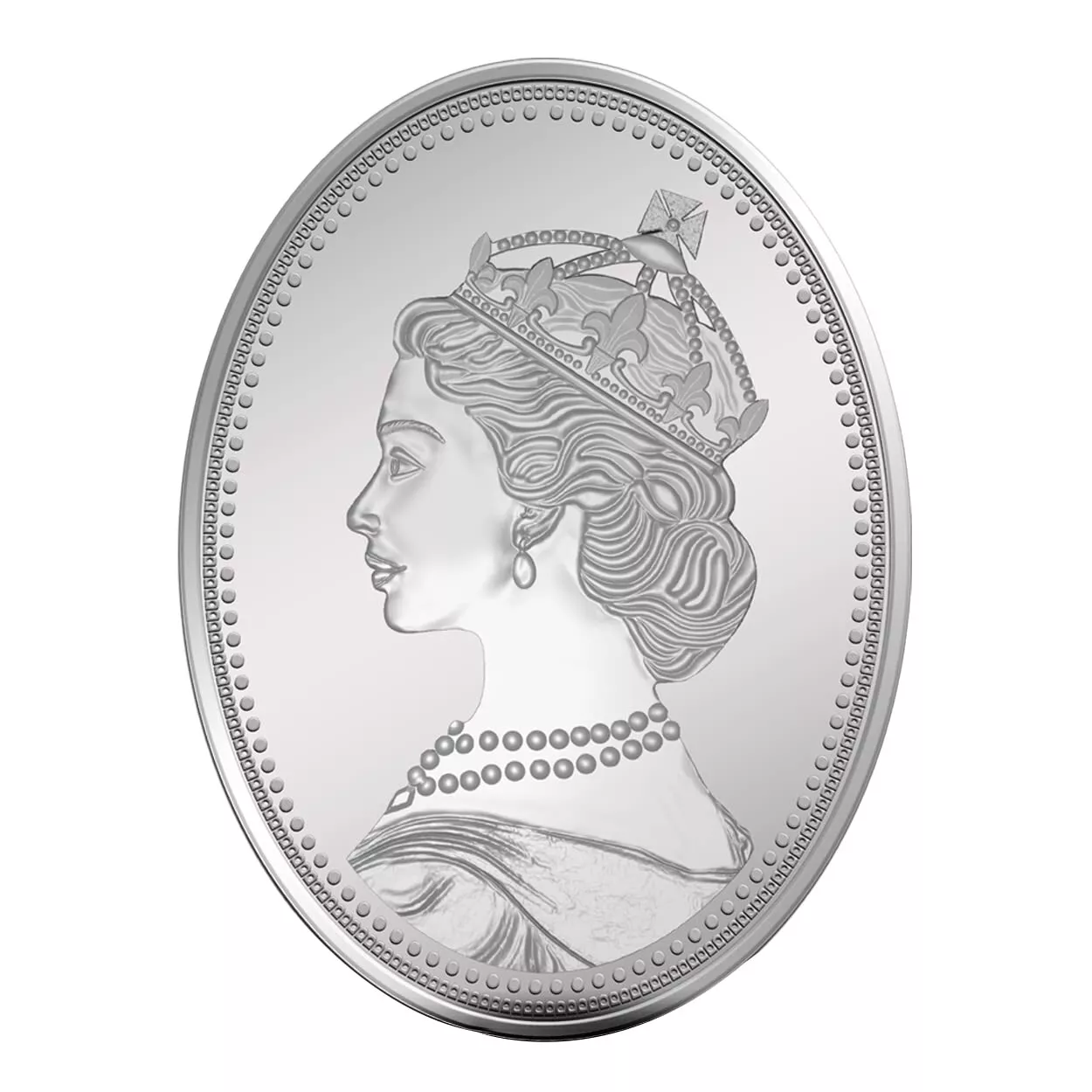 Picture of Pamp MMTC Queen Oval Shaped 50 Gram Silver Coin - In Card
