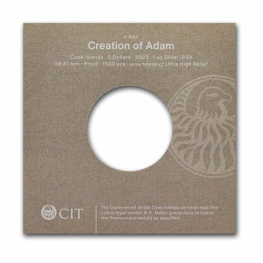 Picture of 2023 CIT X-Ray Creation of Adam 1 oz Ultra High Relief Proof Silver Coin - 30235