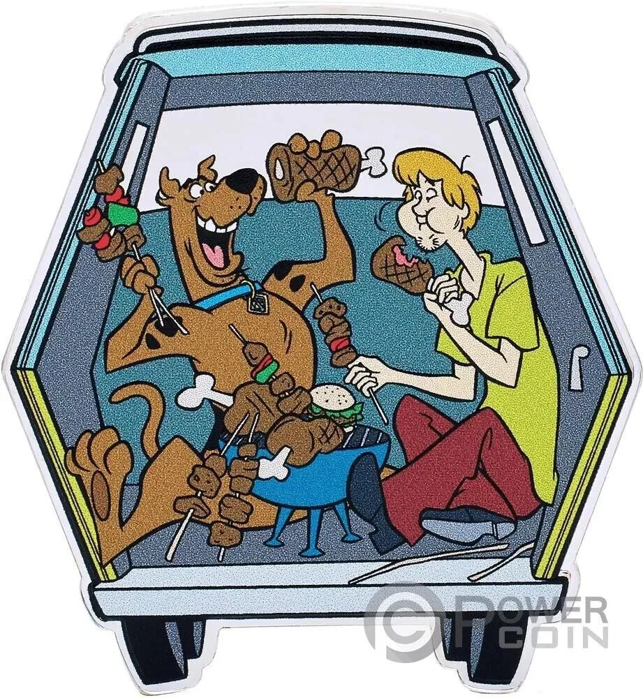Picture of 2024 Agoro Scooby-Doo & Shaggy All You Can Eat 1 oz Colorized Silver Coin