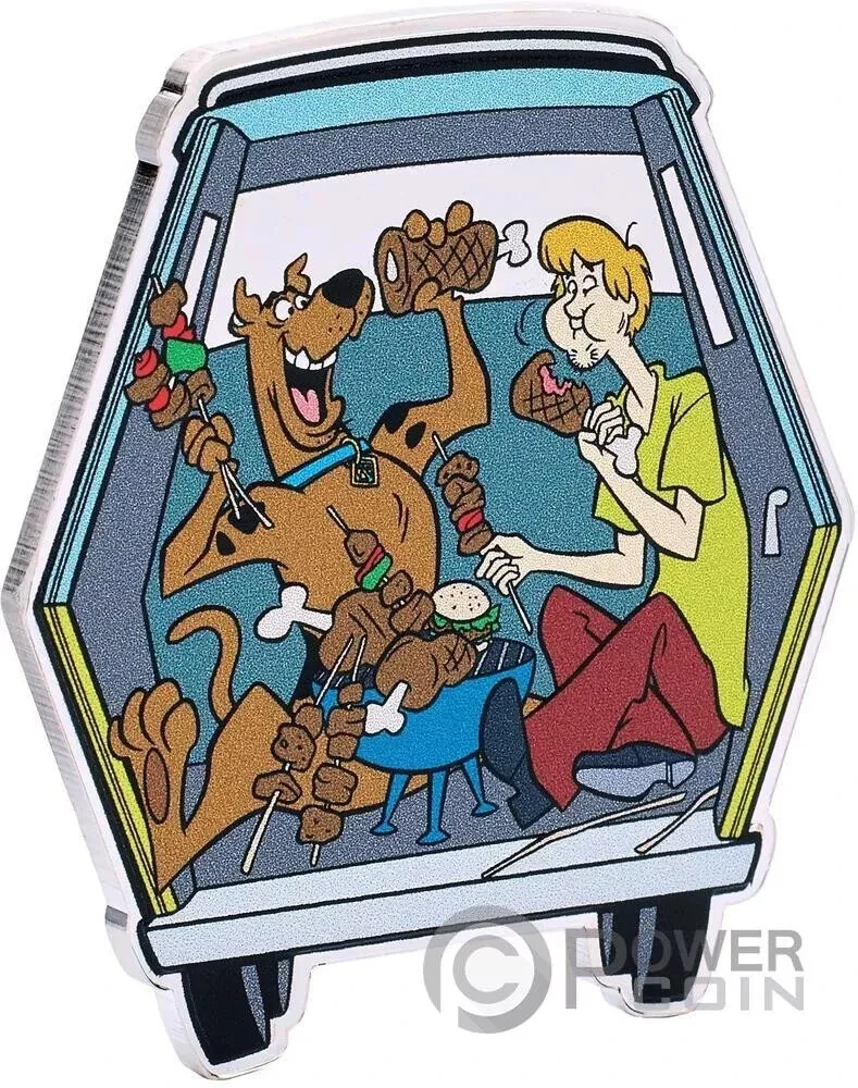 Picture of 2024 Agoro Scooby-Doo & Shaggy All You Can Eat 1 oz Colorized Silver Coin