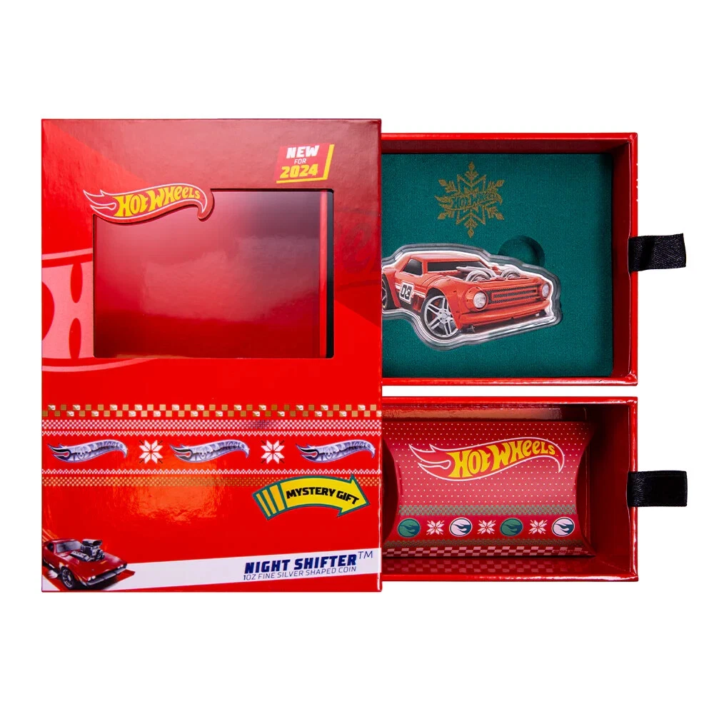 Picture of 2024 Pamp Suisse Hot Wheels Night Shifter Holiday Mystery Box 1 oz Silver Coin