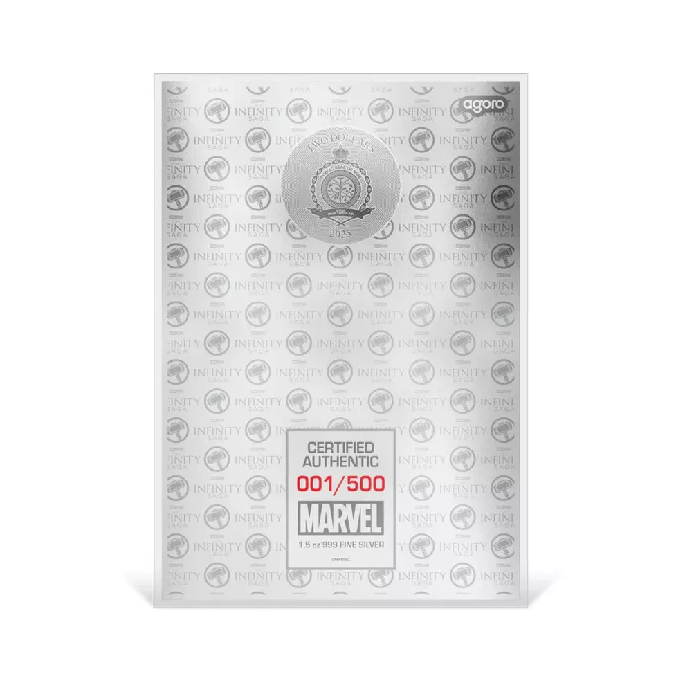 Picture of 2025 Agoro Marvel Avengers Infinity Saga Phase One Thor 1.5 oz Silver Foil